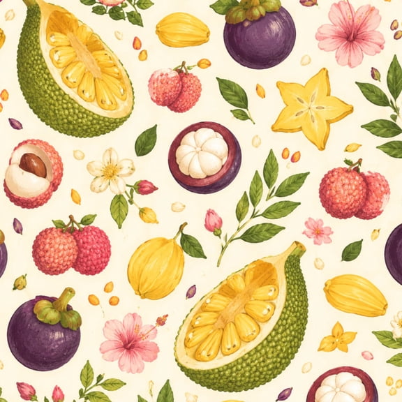 Peel and Stick Wallpaper Colorful Tropical Fruit Flower Leaves Lotus Flowers 24in x 118in Contact Paper Removable Self Adhesive Wall Mural Wall Decor for Bedroom Kitchen Cabinets