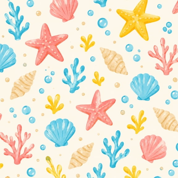 Peel and Stick Wallpaper Colorful Underwater bubbles Starfish Shells Coral Illustrations 17.7"x118" Contact Paper Removable Self Adhesive Waterproof Wall Decor for Bedroom Kitchen Cabinets