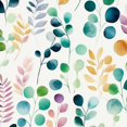 thumbnail image 1 of Peel and Stick Wallpaper Colorful Watercolor Leaves Circles Soft Pastels Wall Mural 17.7in x 9.8ft Self Adhesive Removable Wall Paper Renter Friendly Wallpaper for Nursery Bedroom Cabinets, 1 of 8