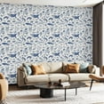thumbnail image 1 of Peel and Stick Wallpaper Contact Paper Nautical Ocean Life Whales Jellyfish Turtles Sea Creatures Blue White Self Adhesive and Removable 23.6in x 118in, 1 of 8