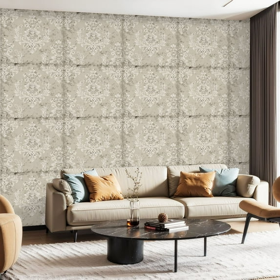 Peel and Stick Wallpaper Contact Paper damask Classical luxury old fashioned ornament royal victorian texture Self Adhesive and Removable 24in x 118in
