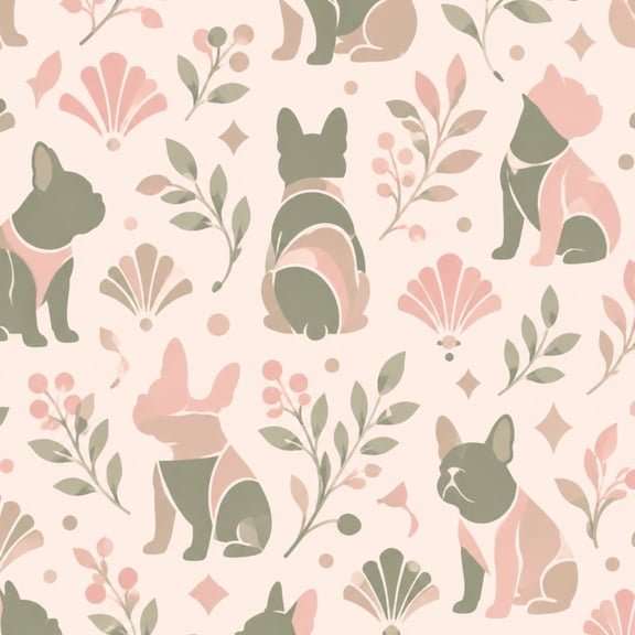 Peel and Stick Wallpaper Cute French Bulldog Pink Green Art 24in x 118in Contact Paper Removable Self Adhesive Wall Mural Wall Decor for Bedroom Kitchen Cabinets