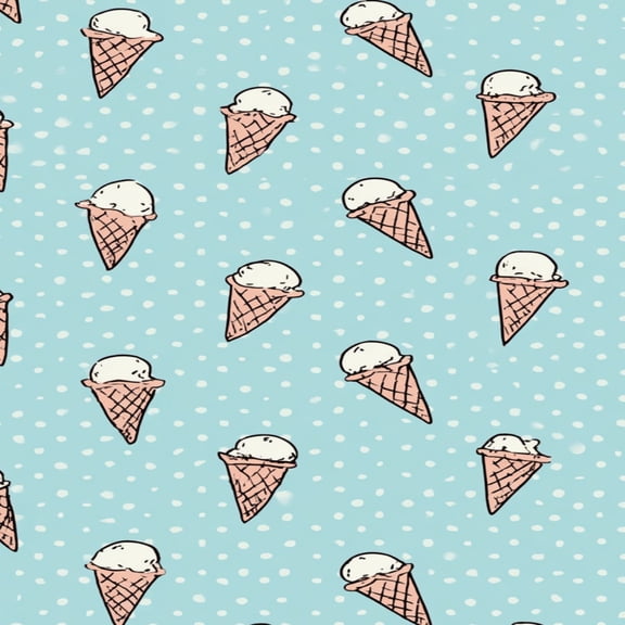 Peel and Stick Wallpaper Cute Ice Cream Cone Blue Polka Dots Wall Mural 17.7in x 9.8ft Self Adhesive Removable Wall Paper Renter Friendly Wallpaper for Nursery Bedroom Cabinets
