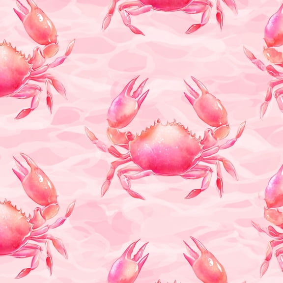 Peel and Stick Wallpaper Cute Pink Crab Soft Pink Stripes beach coastal Wall Mural 23.6in x 9.8ft Self Adhesive Removable Wall Paper Renter Friendly Wallpaper for Girls Bedroom Livingroom Nursery