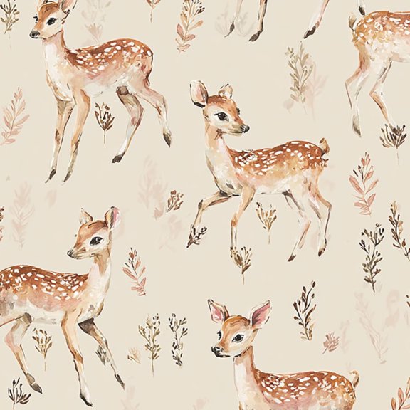 Peel and Stick Wallpaper Cute Watercolor Fawn Light Brown Spots Neutral Woodland Wall Mural 23.6in x 9.8ft Self Adhesive Removable Wall Paper Renter Friendly Wallpaper for Nursery Bedroom Cabinets