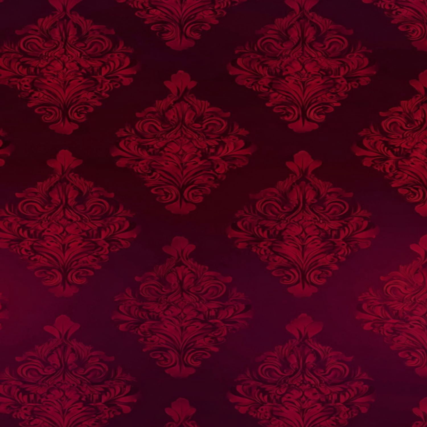 Peel and Stick Wallpaper Damask Ornamental Deep Red Burgundy Elegant Baroque Wall Mural 17.7in x 9.8ft Self Adhesive Removable Wall Paper Renter Friendly Wallpaper for Nursery Bedroom Cabinets