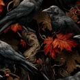thumbnail image 1 of Peel and Stick Wallpaper Dark Ravens Red Autumn Leaves Black Wall Mural 17.7in x 9.8ft Self Adhesive Removable Wall Paper Renter Friendly Wallpaper for Nursery Bedroom Cabinets, 1 of 8