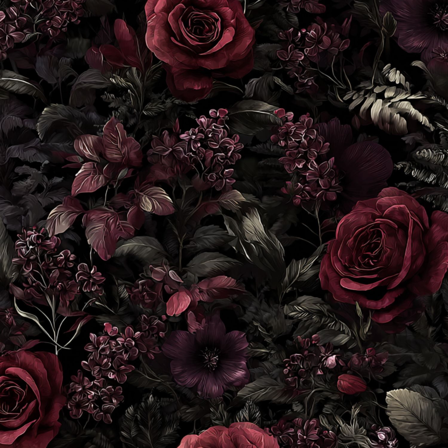 Peel and Stick Wallpaper Deep Burgundy Roses Dark Floral Black Wall Mural 17.7in x 9.8ft Self Adhesive Removable Wall Paper Renter Friendly Wallpaper for Nursery Bedroom Cabinets