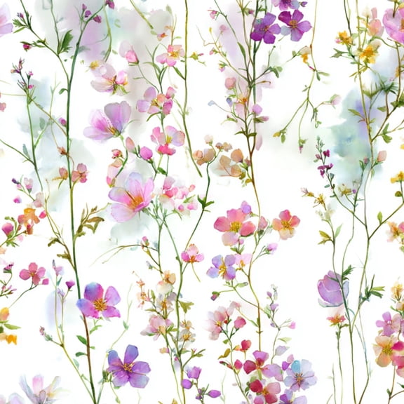 Peel and Stick Wallpaper Delicate Floral Watercolor Soft Pink Purple Blooms 17.7in x 118in Contact Paper Removable Self Adhesive Wall Mural Wall Decor for Bedroom Kitchen Cabinets