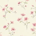 thumbnail image 1 of Peel and Stick Wallpaper Delicate Pink Blossom Floral Light Beige 17.7in x 118in Contact Paper Removable Self Adhesive Wall Mural Wall Decor for Bedroom Kitchen Cabinets, 1 of 8