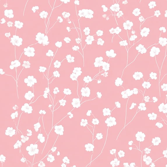Peel and Stick Wallpaper Delicate White Floral Soft Pink Wall Mural 23.6in x 9.8ft Self Adhesive Removable Wall Paper Renter Friendly Wallpaper for Nursery Bedroom Cabinets