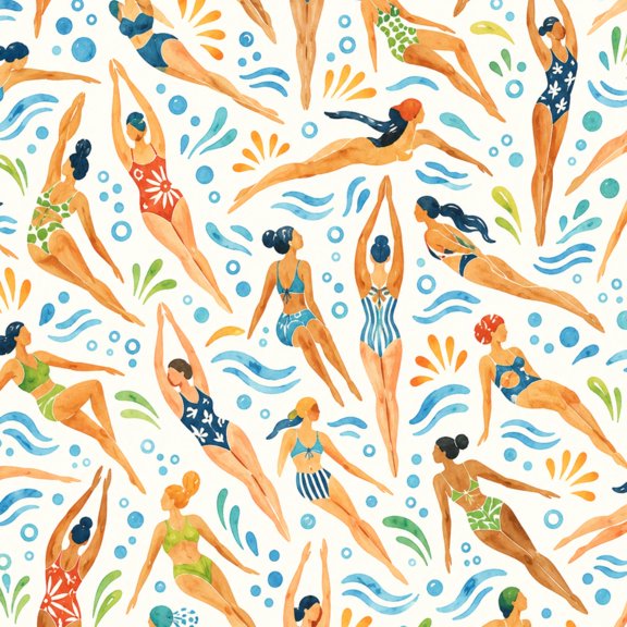 Peel and Stick Wallpaper Diverse Swimmers Colorful 17.7"x118" Contact Paper Dynamic Water Elements Removable Self Adhesive Waterproof Wall Mural Wall Decor for Bedroom Bathroom