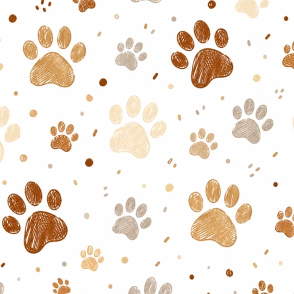 Peel and Stick Wallpaper Doodle brown paw dog prints for fabric 17.7in x 118in Contact Paper Removable Self Adhesive Wall Mural Wall Decor for Bedroom Kitchen Cabinets