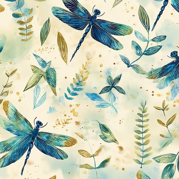 Peel and Stick Wallpaper Dragonfly Botanical Blue Green Leaves Soft Beige Wall Mural 17.7in x 9.8ft Self Adhesive Removable Wall Paper Renter Friendly Wallpaper for Bedroom Cabinets Decor