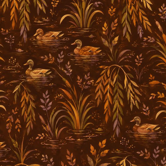 Peel and Stick Wallpaper Ducks Golden Sunset Lake Willow Trees Misty Autumn Wall Mural 17.7in x 9.8ft Self Adhesive Removable Wall Paper Renter Friendly Wallpaper for Nursery Bedroom Cabinets
