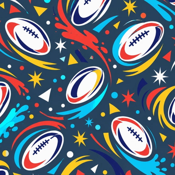 Peel and Stick Wallpaper Dynamic Rugby football Colorful Footballs Vibrant Geometric 17.7"x118" Contact Paper Removable Self Adhesive Waterproof Wall Decor for Bedroom Kitchen Cabinets