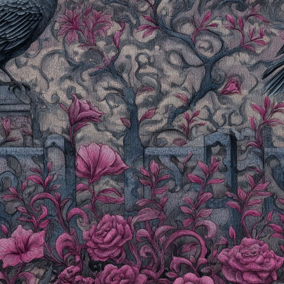 Peel and Stick Wallpaper Eerie Watercolor Raven Twisted Gothic Trees Wall Paper 23.6in x 9.8ft Self Adhesive Removable Gothic Moody Contact Paper for Nursery Bedroom Cabinets