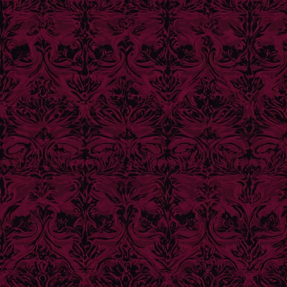 Peel and Stick Wallpaper Elegant Burgundy Floral Damask Skull Accents Wall Mural 17.7in x 9.8ft Self Adhesive Removable Wall Paper Renter Friendly Wallpaper for Nursery Bedroom Cabinets