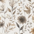thumbnail image 1 of Peel and Stick Wallpaper Elegant Floral Neutral Beige Brown Tones Delicate Leaves Blossoms Wall Mural 23.6in x 9.8ft Self Adhesive Removable Wall Paper Renter Friendly Wallpaper for Bedroom, 1 of 2