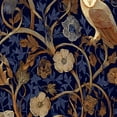 thumbnail image 1 of Peel and Stick Wallpaper Elegant Owl Floral Gold Navy Blue Tones Botanical Wall Mural 17.7in x 9.8ft Self Adhesive Removable Wall Paper Renter Friendly Wallpaper for Nursery Bedroom Cabinets, 1 of 8
