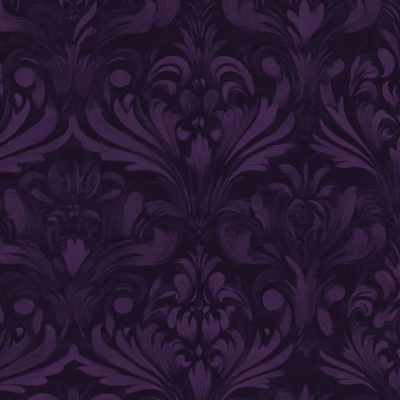 Peel and Stick Wallpaper Elegant Purple Damask Flourish Designs Wall Mural 23.6in x 9.8ft Self Adhesive Removable Wall Paper Renter Friendly Wallpaper for Nursery Bedroom Cabinets