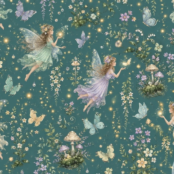 Peel and Stick Wallpaper Ethereal Forest Fairy Dance Butterfly Fairy Lights Wall Mural 17.7in x 9.8ft Self Adhesive Removable Wall Paper Renter Friendly Wallpaper for Nursery Bedroom Cabinets