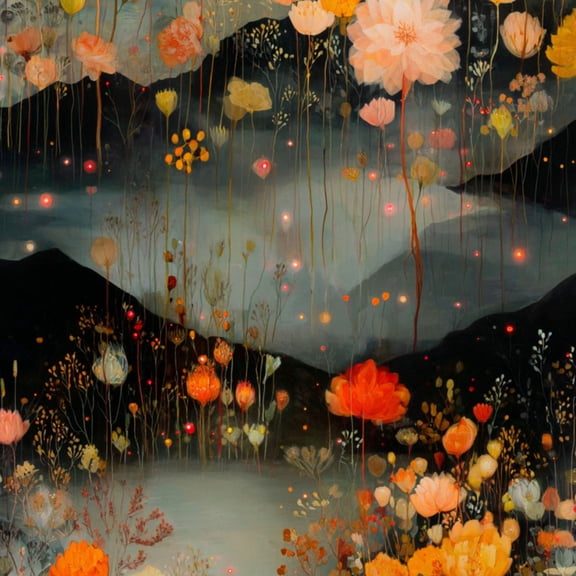 Peel and Stick Wallpaper Ethereal Night Scene Floating Light Orbs Wall Mural 17.7in x 9.8ft Self Adhesive Removable Wall Paper Renter Friendly Wallpaper for Nursery Bedroom Cabinets