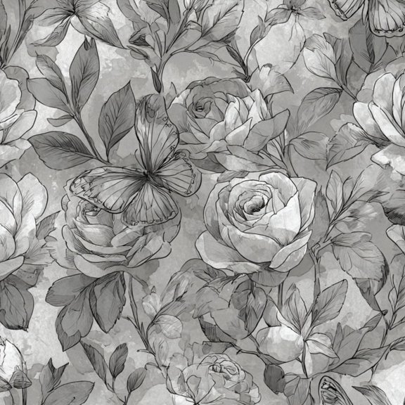 Peel and Stick Wallpaper Ethereal Rose Field Watercolor Misty Sky Butterflies 17.7in x 9.8ft Self Adhesive Boho Botanical Wall Paper Removable Floral Contact Paper for Cabinets Wall Decor