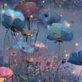 thumbnail image 1 of Peel and Stick Wallpaper Ethereal Twilight Garden Glowing Ghost Flowers Wall Mural 17.7in x 9.8ft Self Adhesive Removable Wall Paper Renter Friendly Wallpaper for Nursery Bedroom Cabinets, 1 of 8