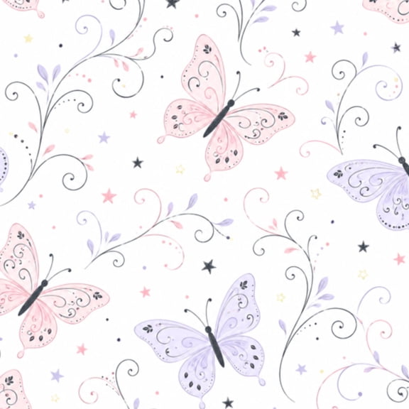 Peel and Stick Wallpaper Farmhouse Decor Butterfly Stars 24in x 118in Contact Paper Removable Self Adhesive Wall Mural Wall Decor for Bedroom Kitchen Cabinets