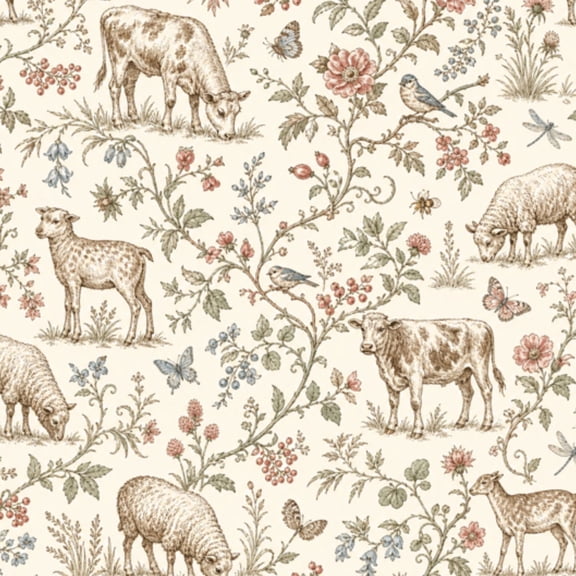 Peel and Stick Wallpaper Farmhouse Decor Farm Animals Floral 24in x 118in Contact Paper Removable Self Adhesive Wall Mural Wall Decor for Bedroom Kitchen Cabinets
