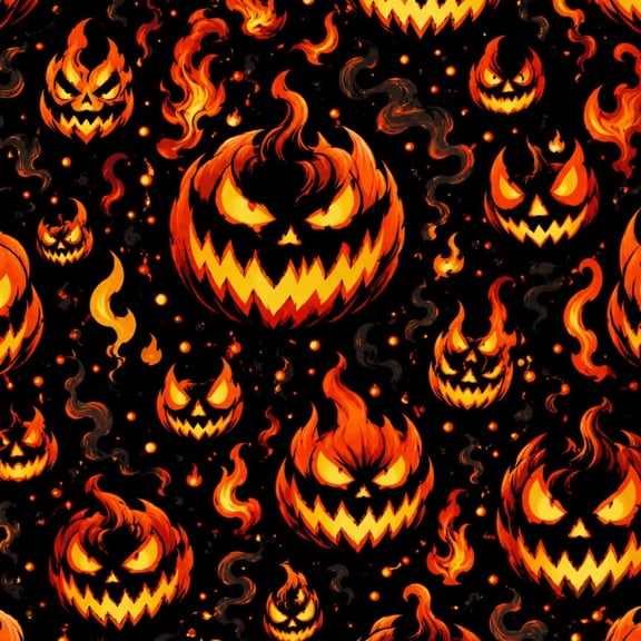 Peel and Stick Wallpaper Flaming O Lantern Halloween Seamless Fiery Pumpkins Black 24in x 118in Contact Paper Removable Self Adhesive Wall Mural Wall Decor for Bedroom Kitchen Cabinets