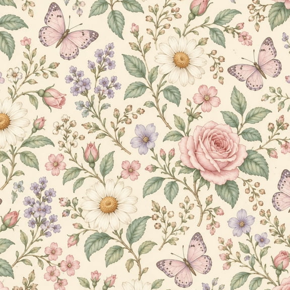 Contct Paper Peel and Stick Wallpaper Vintage Floral Leaves 24