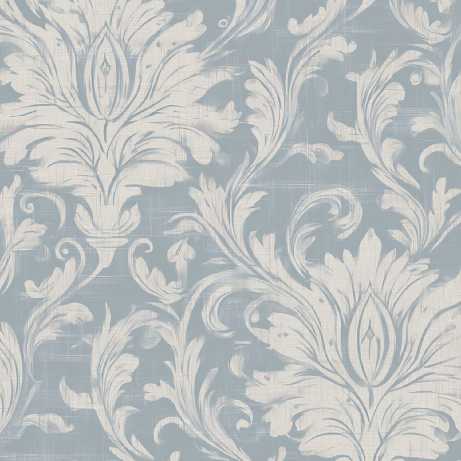 Peel and Stick Wallpaper Floral Damask Soft Blue White Tones Wall Mural 17.7in x 9.8ft Self Adhesive Removable Wall Paper Renter Friendly Wallpaper for Nursery Bedroom Cabinets