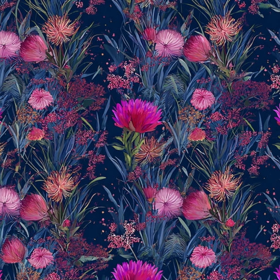 Peel and Stick Wallpaper Floral Pink Purple Flowers Dark Wall Mural 23.6in x 9.8ft Self Adhesive Removable Wall Paper Renter Friendly Wallpaper for Nursery Bedroom Cabinets