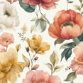 thumbnail image 1 of Peel and Stick Wallpaper Floral Watercolor Soft Pink Yellow White Flowers Wall Mural 23.6in x 9.8ft Self Adhesive Removable Wall Paper Renter Friendly Wallpaper for Bedroom Livingroom Office Studio, 1 of 8
