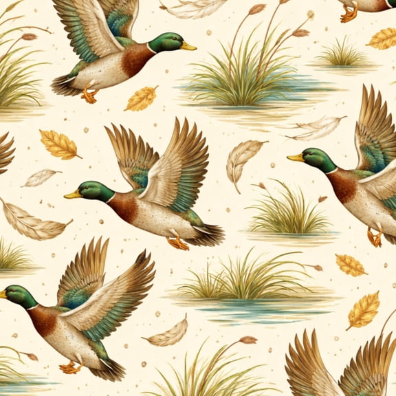 Peel and Stick Wallpaper Flying Mallard Ducks Tranquil Autumn Pond Wall Mural 17.7in x 9.8ft Self Adhesive Removable Wall Paper Renter Friendly Wallpaper for Nursery Bedroom Cabinets