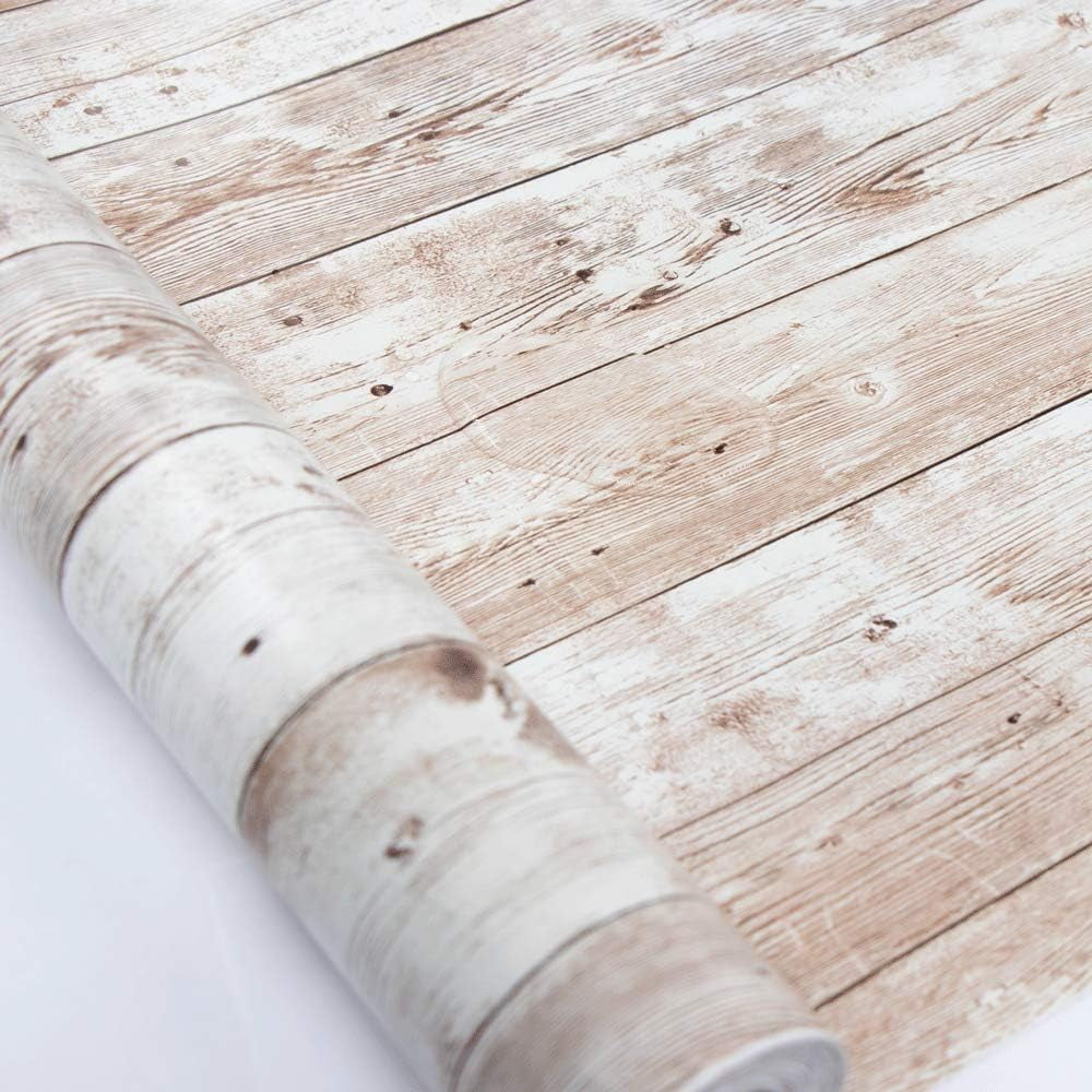 Peel And Stick Wallpaper For Furniture Cabinet, Wood Grain Contact Paper Self Adhesive Decorative, Non-Toxic Eco-Friendly Thickened PVC Sheet For Walls Glass Kitchen Counters