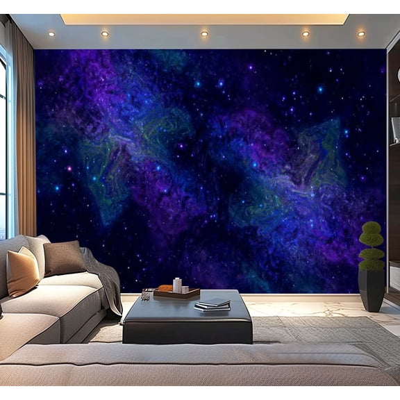 Peel and Stick Wallpaper Galaxy Outer Space Colorful Nebula Star Field Night Sky Cloud Starry Modern Art Wall Mural Decor Self Adhesive and Removable 100in x 144in