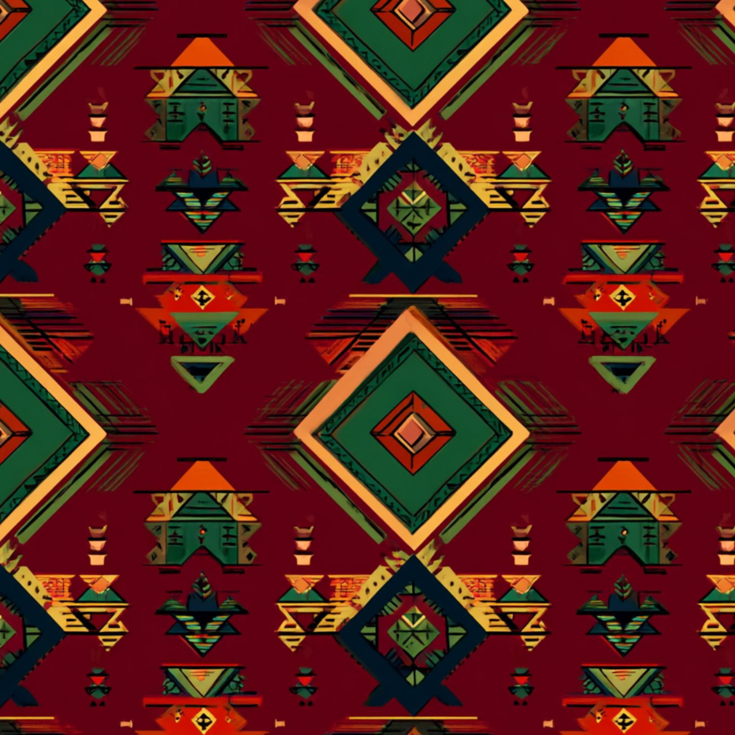 Peel and Stick Wallpaper Geometric Abstract Diamonds Triangles Bold Red Green Tone Wall Mural 23.6in x 9.8ft Self Adhesive Removable Wall Paper Renter Friendly Wallpaper for Nursery Bedroom Cabinets