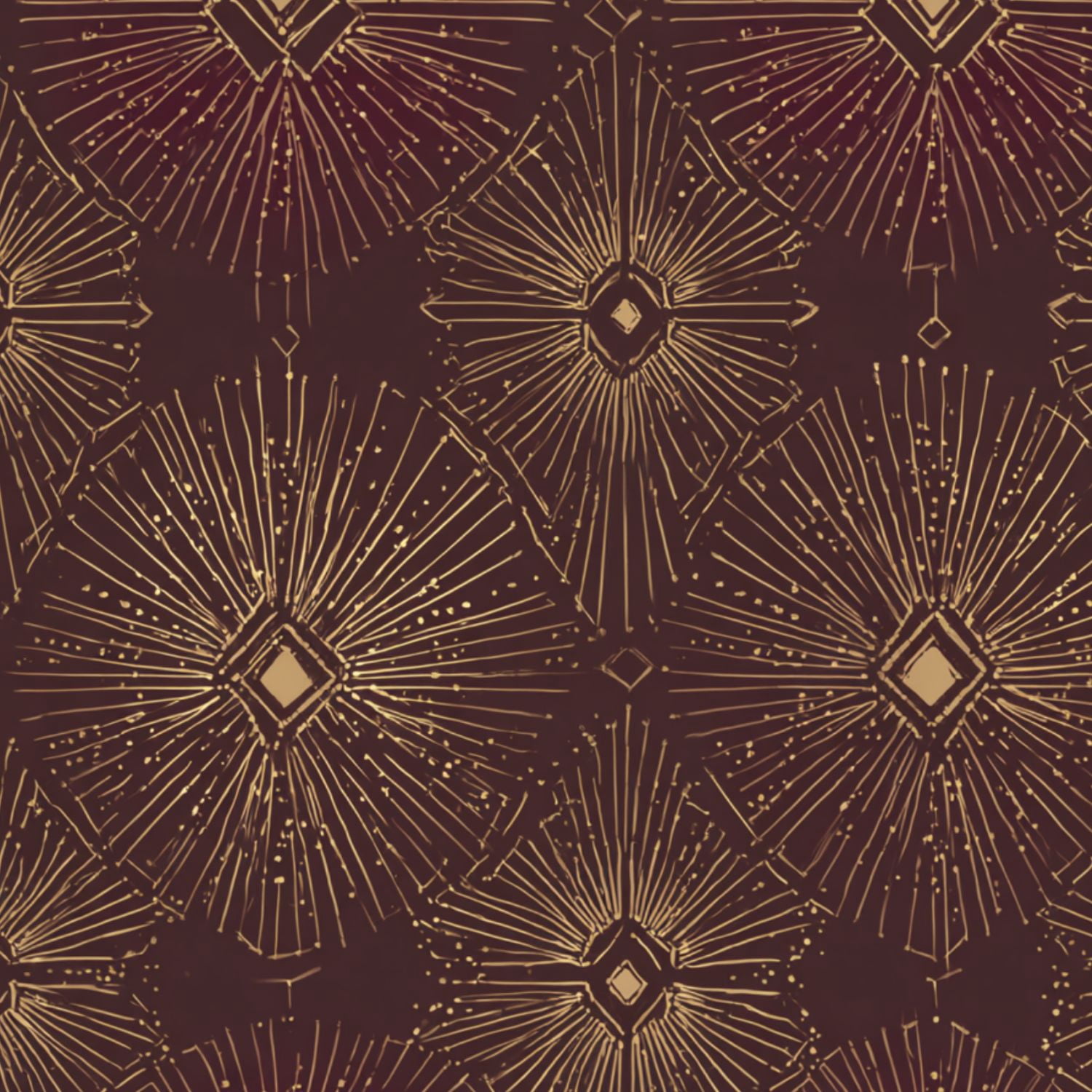 Peel and Stick Wallpaper Geometric Art Sunburst Gold Dark Brown vintage Wall Mural 17.7in x 9.8ft Self Adhesive Removable Wall Paper Renter Friendly Wallpaper for Girls Women Bedroom Livingroom