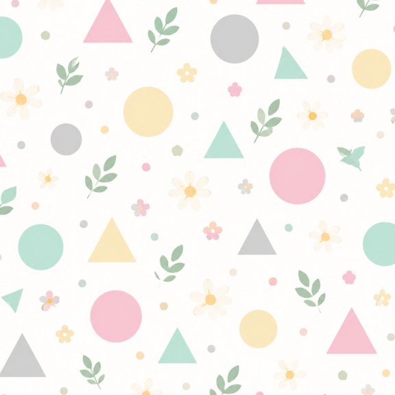 Peel and Stick Wallpaper Geometric Daisies Pink Green 24"x118" Abstract Nature Watercolor Circles Self Adhesive Contact Paper Removable Waterproof Wall Decor for Bedroom Kitchen Cabinets