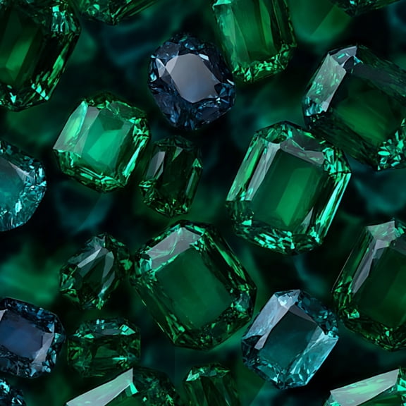 Peel and Stick Wallpaper Glittering Emerald Cut Faceted Green Blue Gemstones Rich Jewel Tones Wall Mural 17.7in x 9.8ft Removable Wall Paper Renter Friendly Wallpaper for Nursery Bedroom