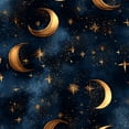 thumbnail image 1 of Peel and Stick Wallpaper Golden Crescent Moons Sparkling Stars Deep Blue Sky Wall Mural 17.7in x 9.8ft Self Adhesive Removable Wall Paper Renter Friendly Wallpaper for Nursery Bedroom Cabinets, 1 of 8