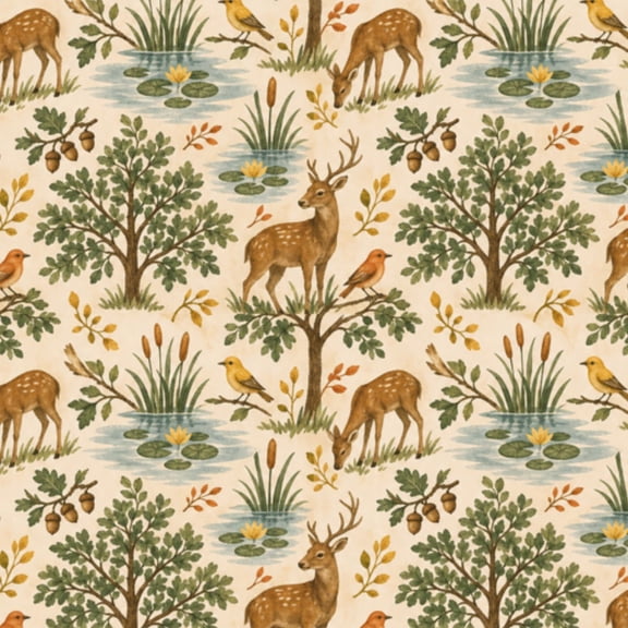 Peel and Stick Wallpaper Golden Rustic Animal Vintage Wildlife Deer Lake Forest Wall Mural 23.6in x 9.8ft Self Adhesive Removable Wall Paper Renter Friendly Wallpaper for Nursery Bedroom Cabinets