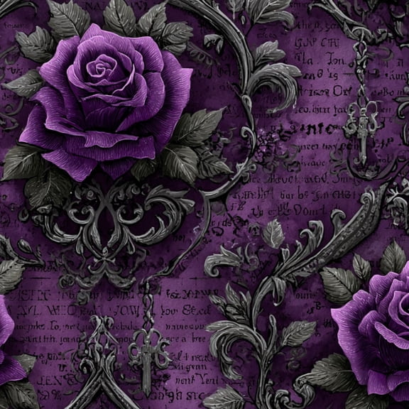 Peel and Stick Wallpaper Gothic Dark Purple Damask Velvet Like Texture Wall Mural 17.7in x 9.8ft Vinyl Self Adhesive Wall Paper Design for Walls Bathroom Bedroom Home Decor