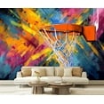 thumbnail image 1 of Peel and Stick Wallpaper Graffiti Basketball Street Pop Inspirational Sports Hoop Colorful Modern Art Wall Mural Decor Self Adhesive and Removable 69in x 98in, 1 of 8