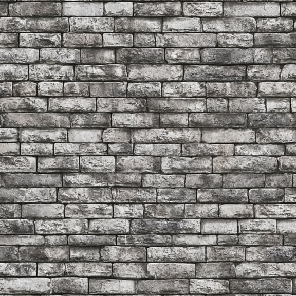 Peel and Stick Wallpaper Gray White Brick Wall Rustic Texture Wall Mural 23.6in x 9.8ft Self Adhesive Removable Wall Paper Renter Friendly Wallpaper for Nursery Bedroom Cabinets