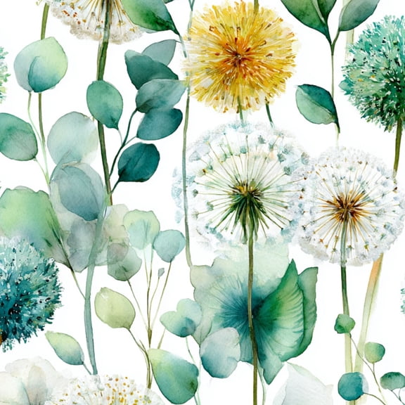 Peel and Stick Wallpaper Green Leaf Dandelion Modern Eucalyptus Flowers Leaves Botanical 24in x 118in Contact Paper Removable Self Adhesive Wall Mural Wall Decor for Bedroom Kitchen Cabinets