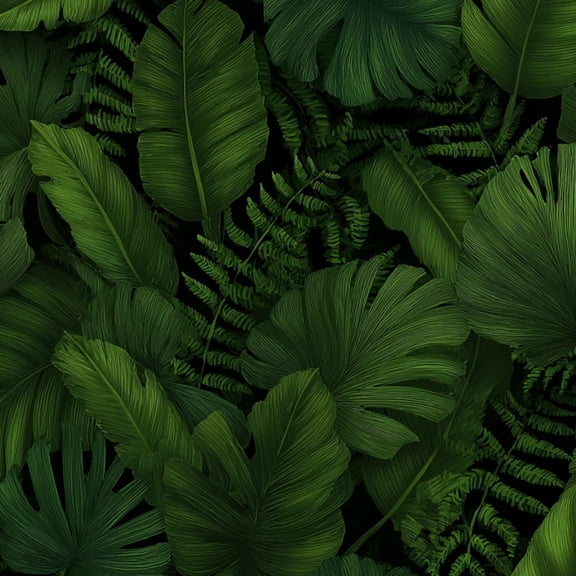 Peel and Stick Wallpaper Green Tropical Leaves Ferns Monstera Wall Mural 17.7in x 9.8ft Self Adhesive Removable Wall Paper Renter Friendly Wallpaper for Nursery Bedroom Cabinets